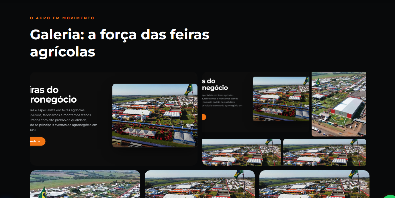 Galeria de stands agrícolas de alto padrão em feiras do agronegócio