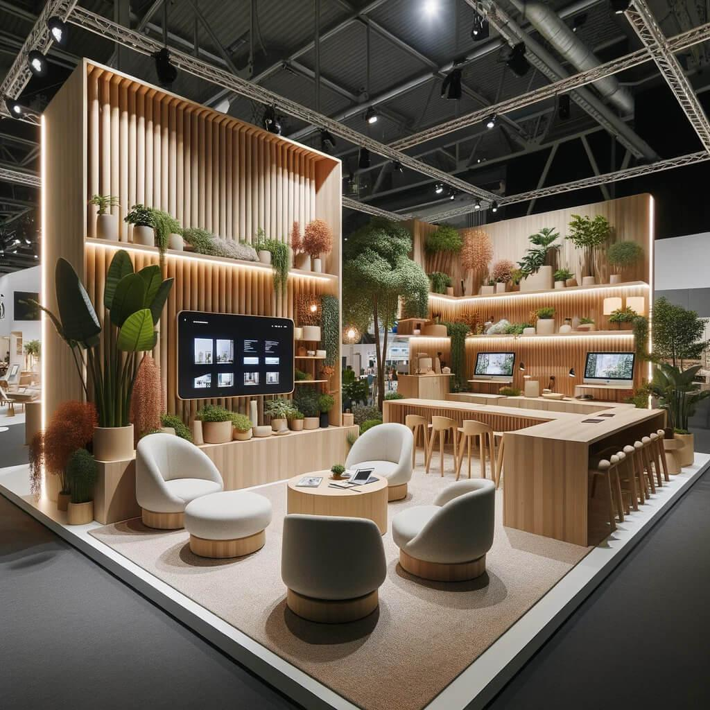 Comparação entre o espaço vazio do pavilhão e o stand montado